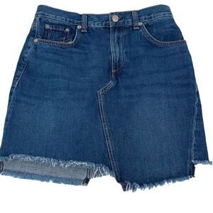 Rag & Bone Women’s‎ Denim Mini Skirt Size 26 Eddy Wash Dive Frayed Hem Blue